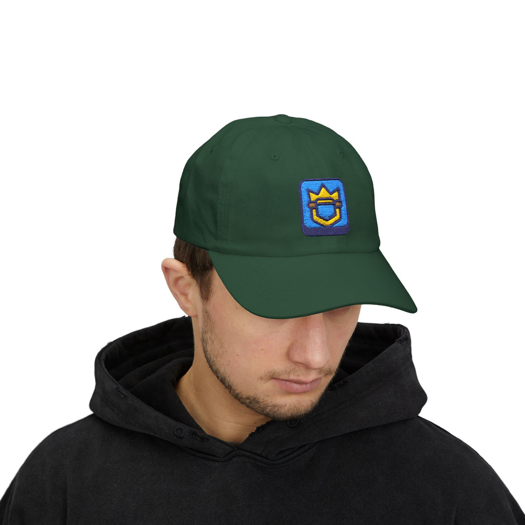 Blue Crown Shield Logo Classic Dad Cap | Embroidered Baseball Hat