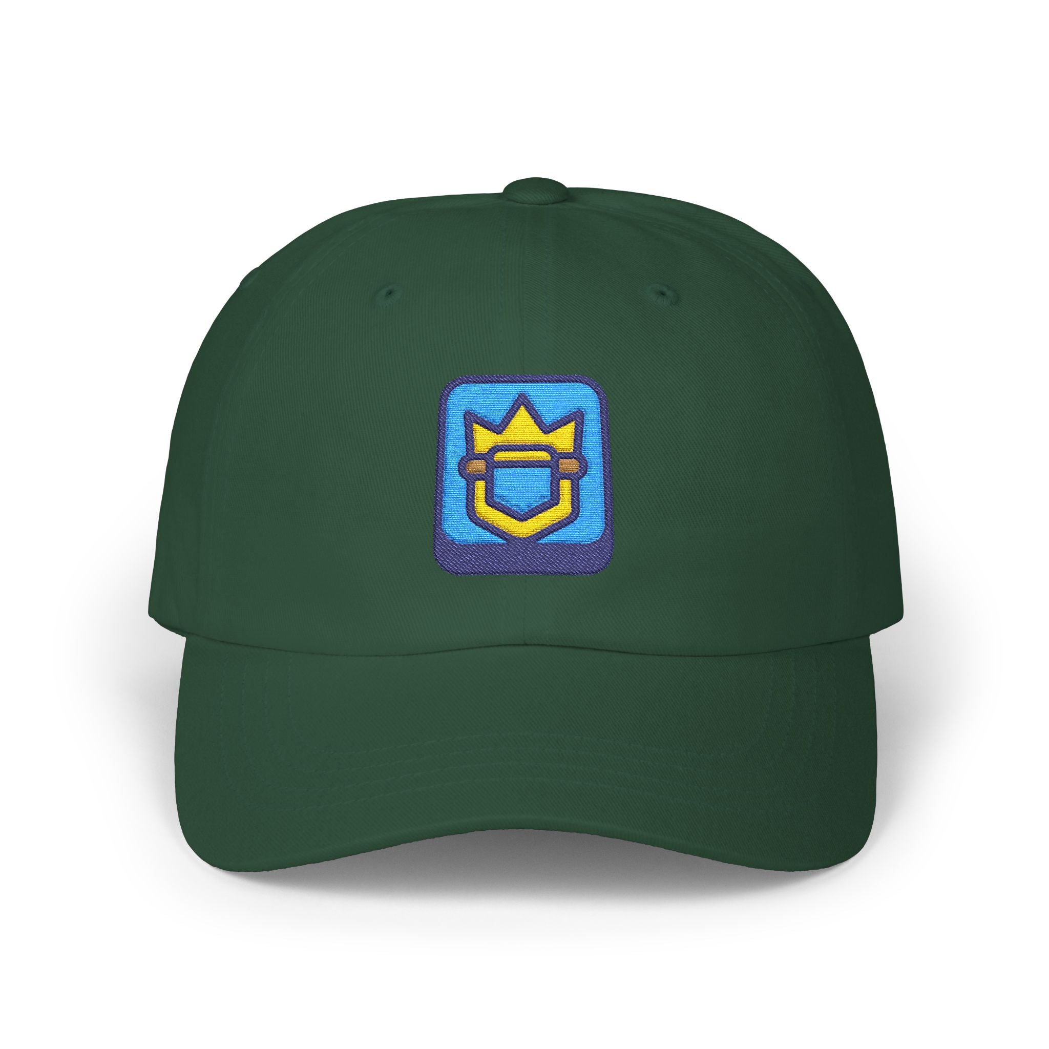 Blue Crown Shield Logo Classic Dad Cap | Embroidered Baseball Hat