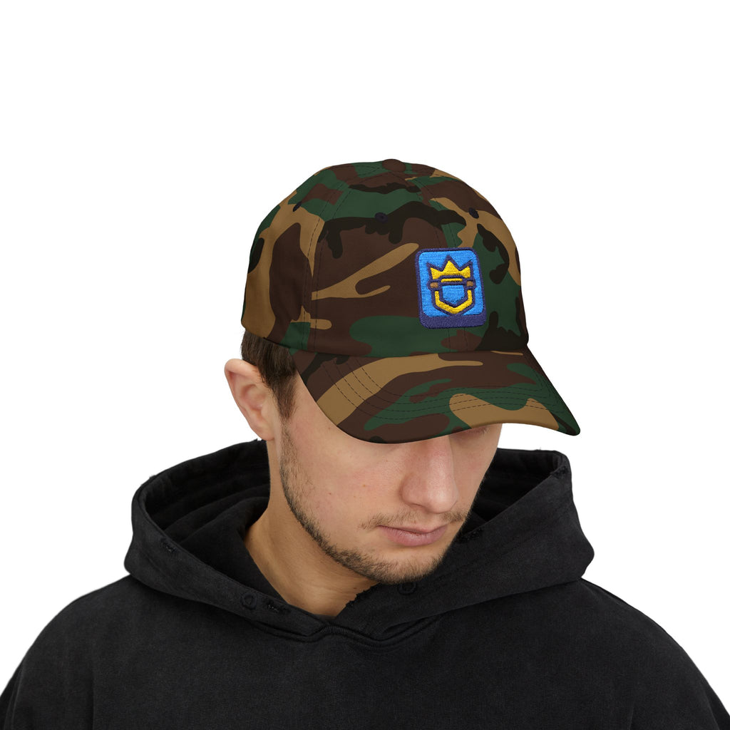 Blue Crown Shield Logo Classic Dad Cap | Embroidered Baseball Hat